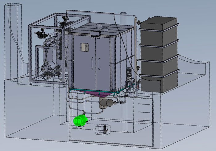Cabine-implantation-3D Bureau d'études plan 3D