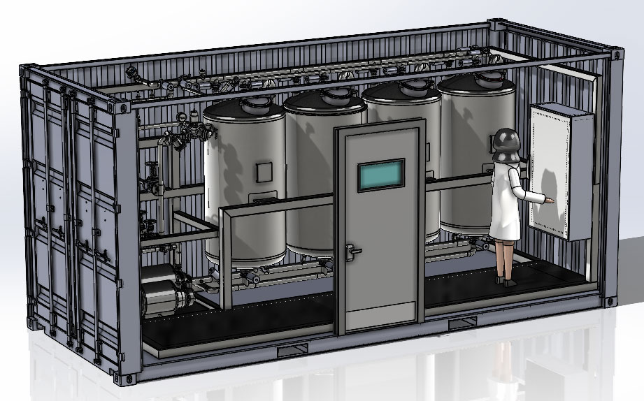 Modélisation 3D SKID NEP container